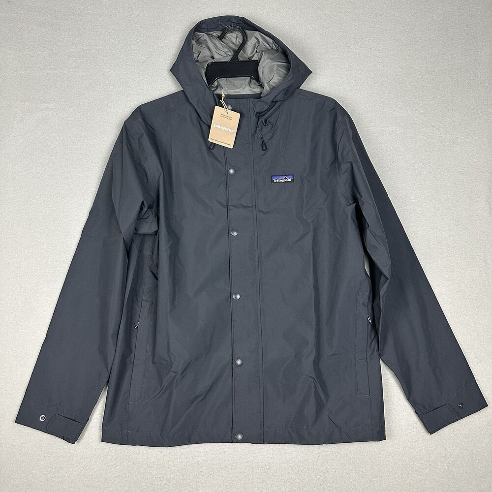 NEW Patagonia Men’s Jackson Glacier Rain Jacket Ink Black Small $249 - Picture 1 of 8